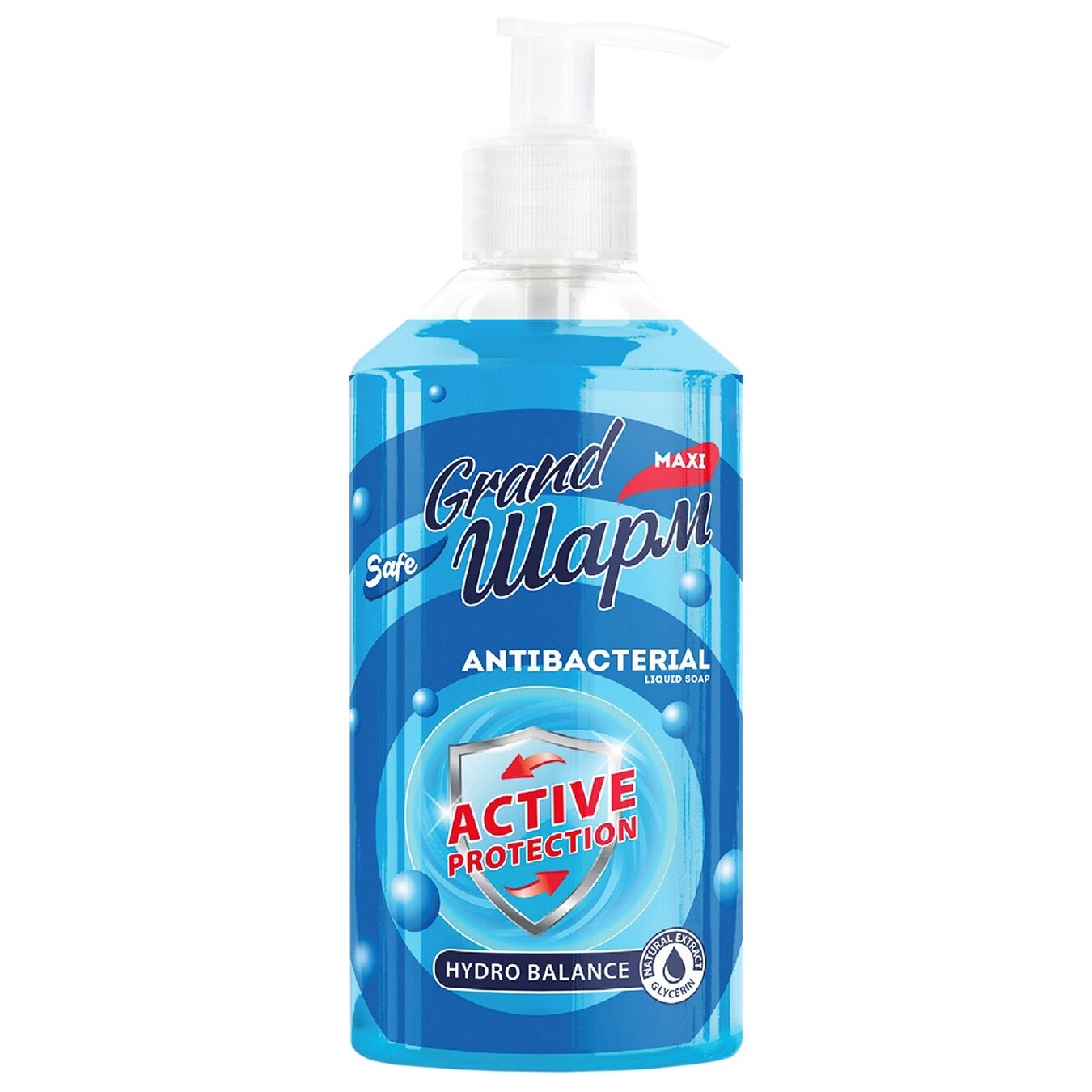 Мило туалетне рідке ТМ "Grand Шарм" (MAXI), "ANTIBACTERIAL" 0,5л, 20шт/ящ