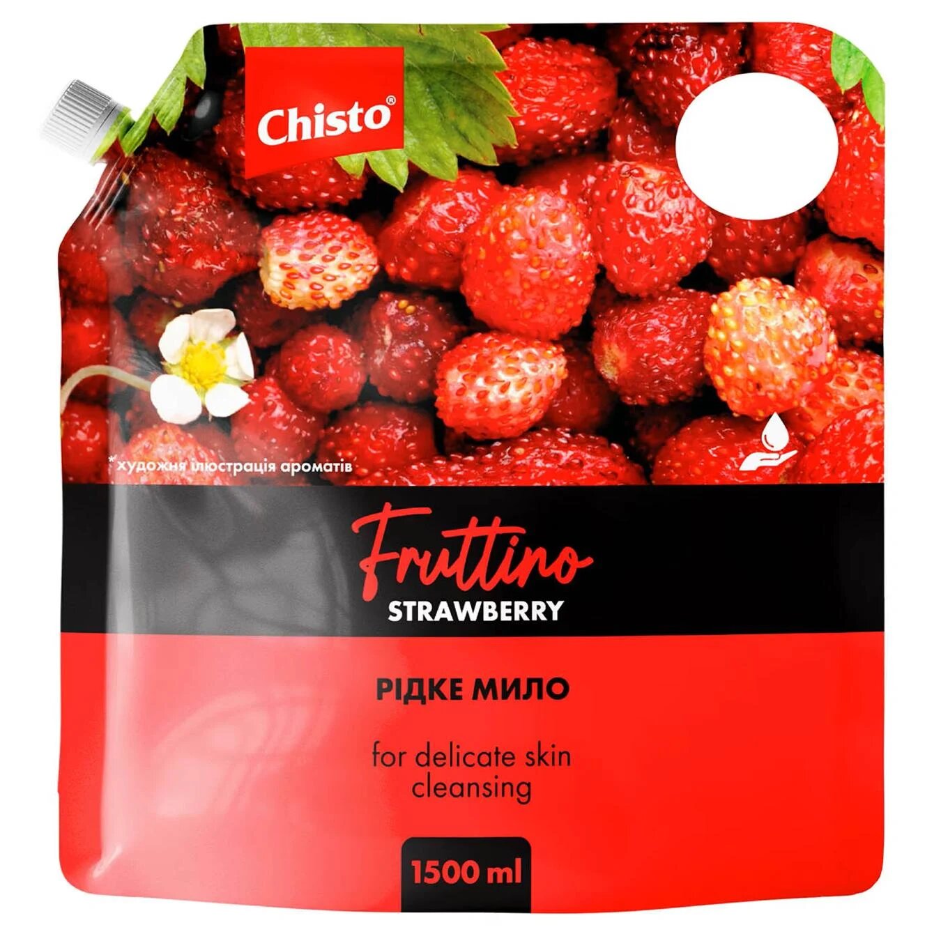 Chisto рідке мило дойпак 1500мл Strawberry