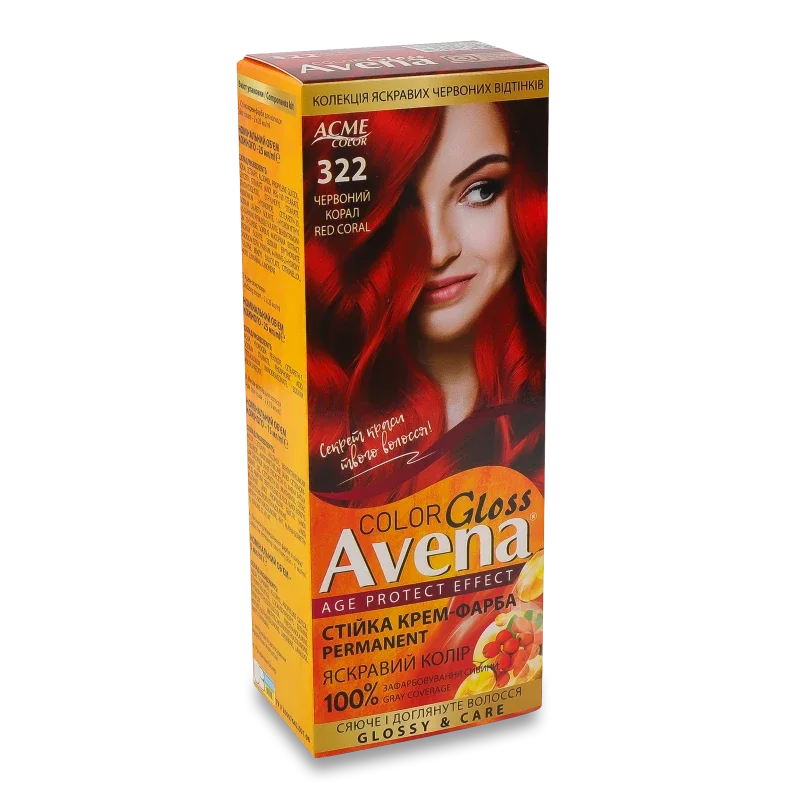 Avena gloss color cт кр-фарба д/вол 322 червон корал