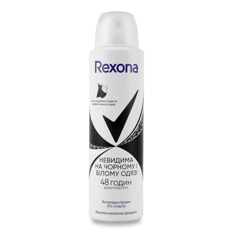 Rexona антиперс-нт 150 для_жінок  Невидима на чорному і білому